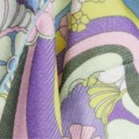 DAMSON Madder Nwot Psychedelic Print Mock Turtleneck Size 8 Purple Blue Yellow - Picture 8 of 10